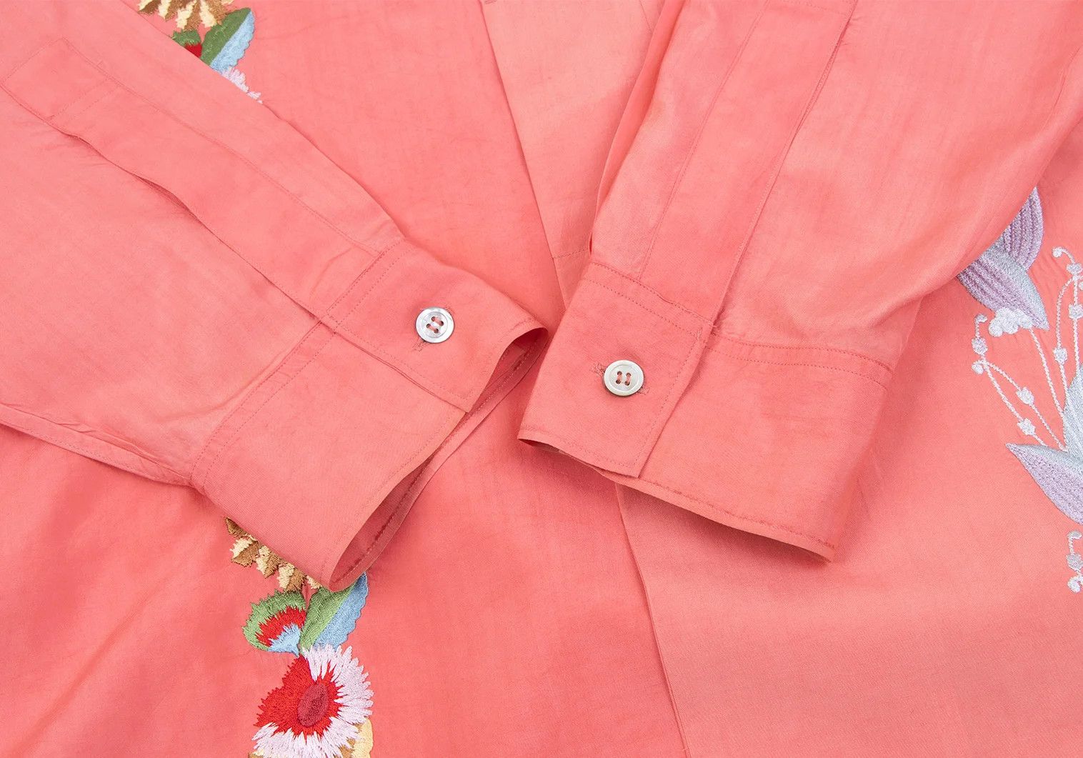 Yohji Yamamoto Yohji Yamamoto Floral Embroidery Silk Shirt Size US M / EU 48-50 / 2 - 10 Thumbnail