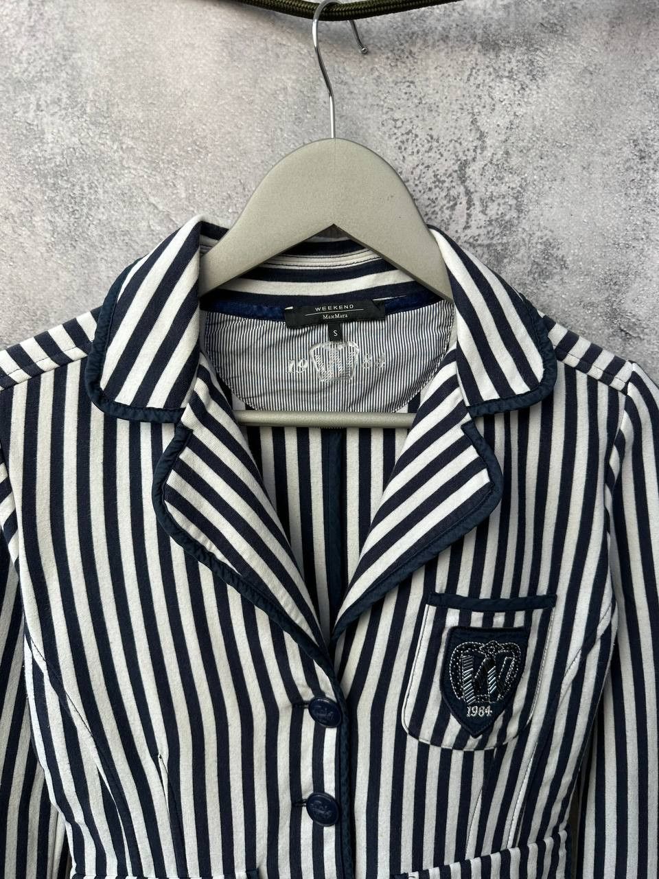 Designer × Weekend Max Mara Weekend Max Mara Striped Blazer Jacket Japan "W" Patch Size S / US 4 / IT 40 - 5 Thumbnail