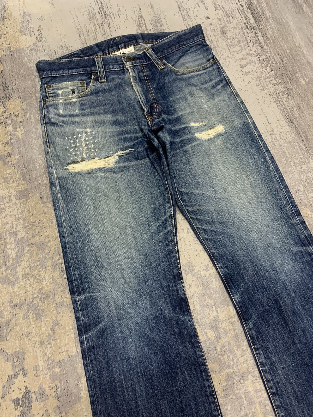 Japanese Brand Archive Japanese Back Number Distressed WWII Style 31 Size US 31 - 2 Thumbnail