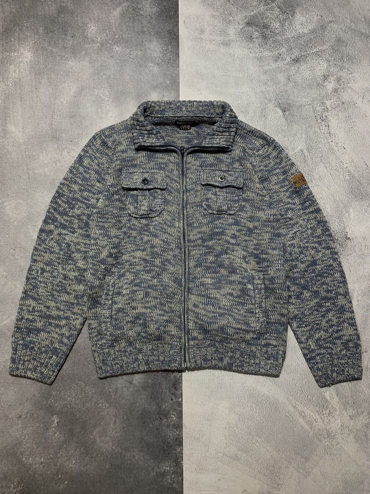 Vintage Vintage 90s Zip up knitwear sweater streetwear size L Size US L / EU 52-54 / 3 - 1 Thumbnail