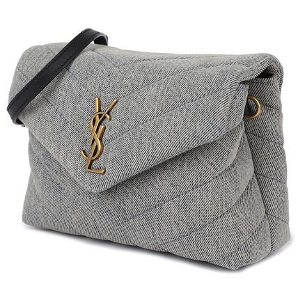 Saint Laurent Paris o1s1wg110925 Size: OS / Toy Loulou Denim Bag in Grey Size ONE SIZE - 2 Thumbnail