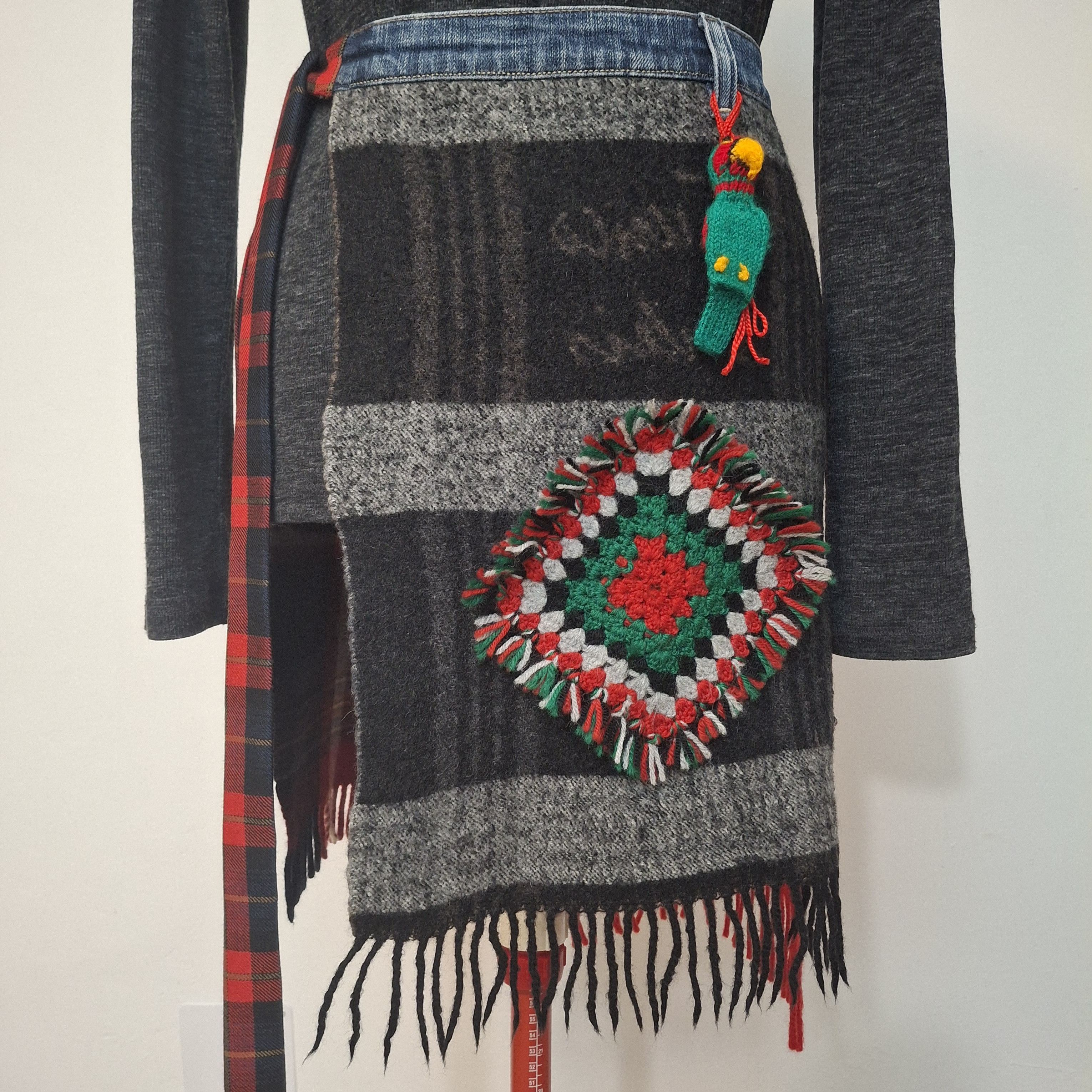 Handmade Reworked Wool Wrap Skirt Size 31" - 1 Thumbnail