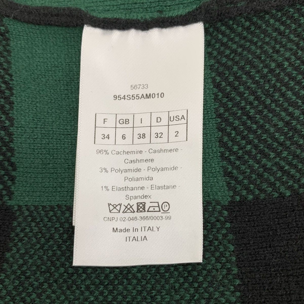 Dior Dior Green Check Cashmere Long Sleeve Sweatshirt K26WX Size XXS / US 00 / IT 34 - 6 Thumbnail