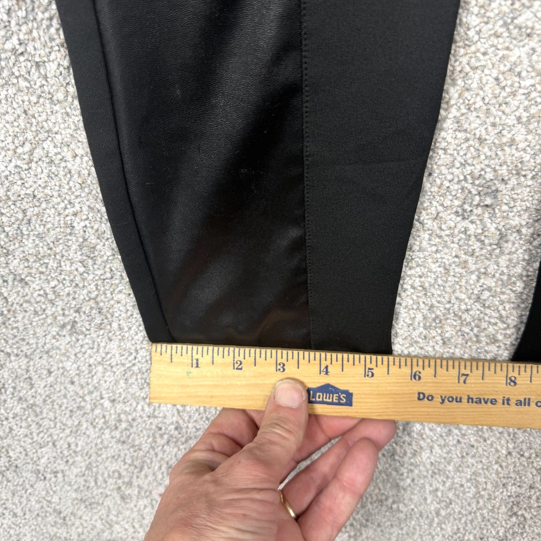 Vintage Nicki Minaj Pants Women XL 34x31 Black Satin Faux Leather Skinny Moto Street New Size 40" / US 18 - 5 Thumbnail