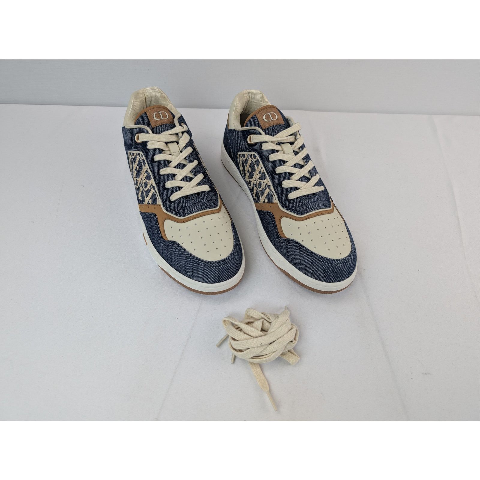 Dior o1rshd1 B27 Raffia Denim Uptown Low-Top Sneaker Blue/Brown Size US 13 / EU 46 - 7 Thumbnail