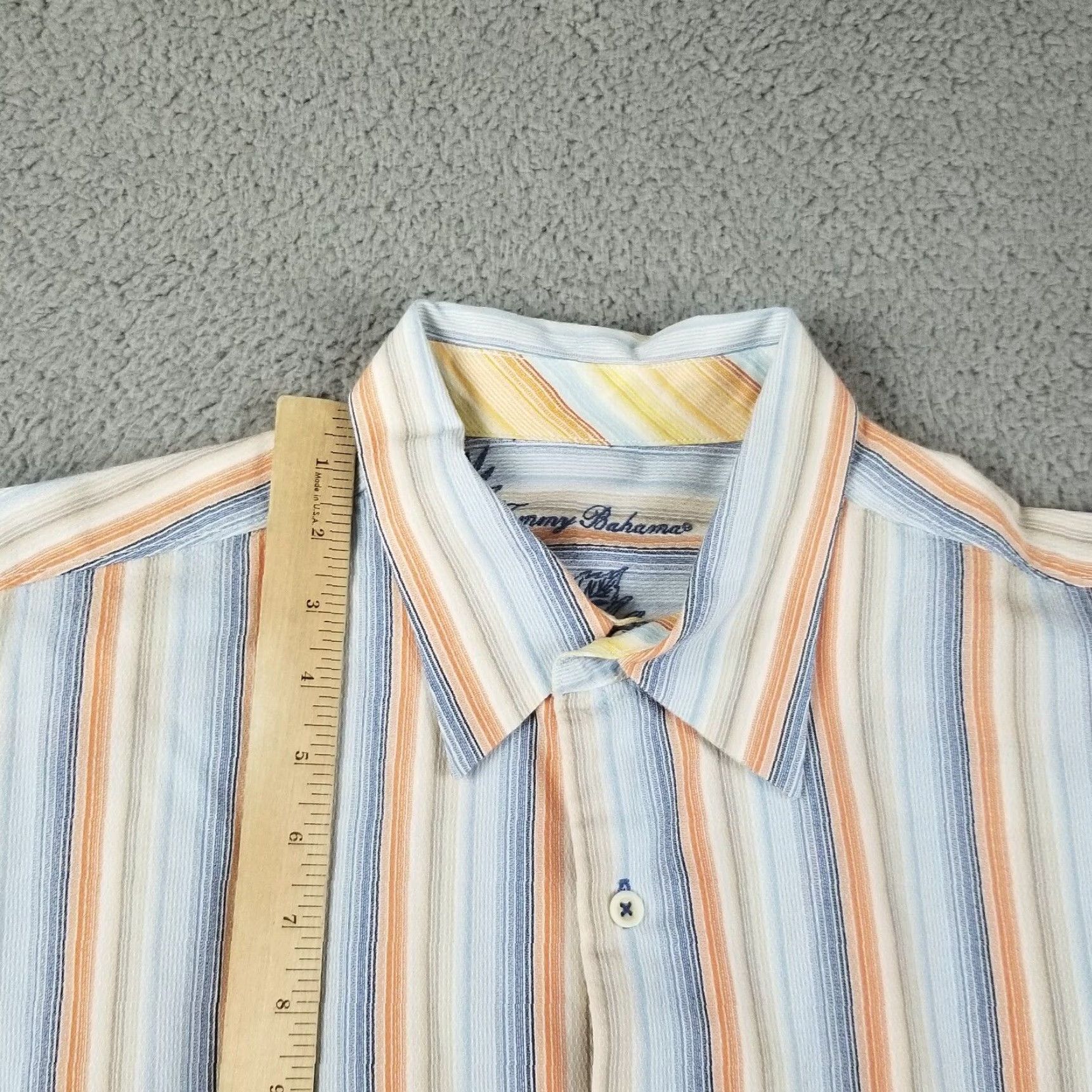 Tommy Bahama VINTAGE Tommy Bahama Button-Down Shirt Long Sleeve XL Rainbow Striped Mens Size US XL / EU 56 / 4 - 4 Thumbnail