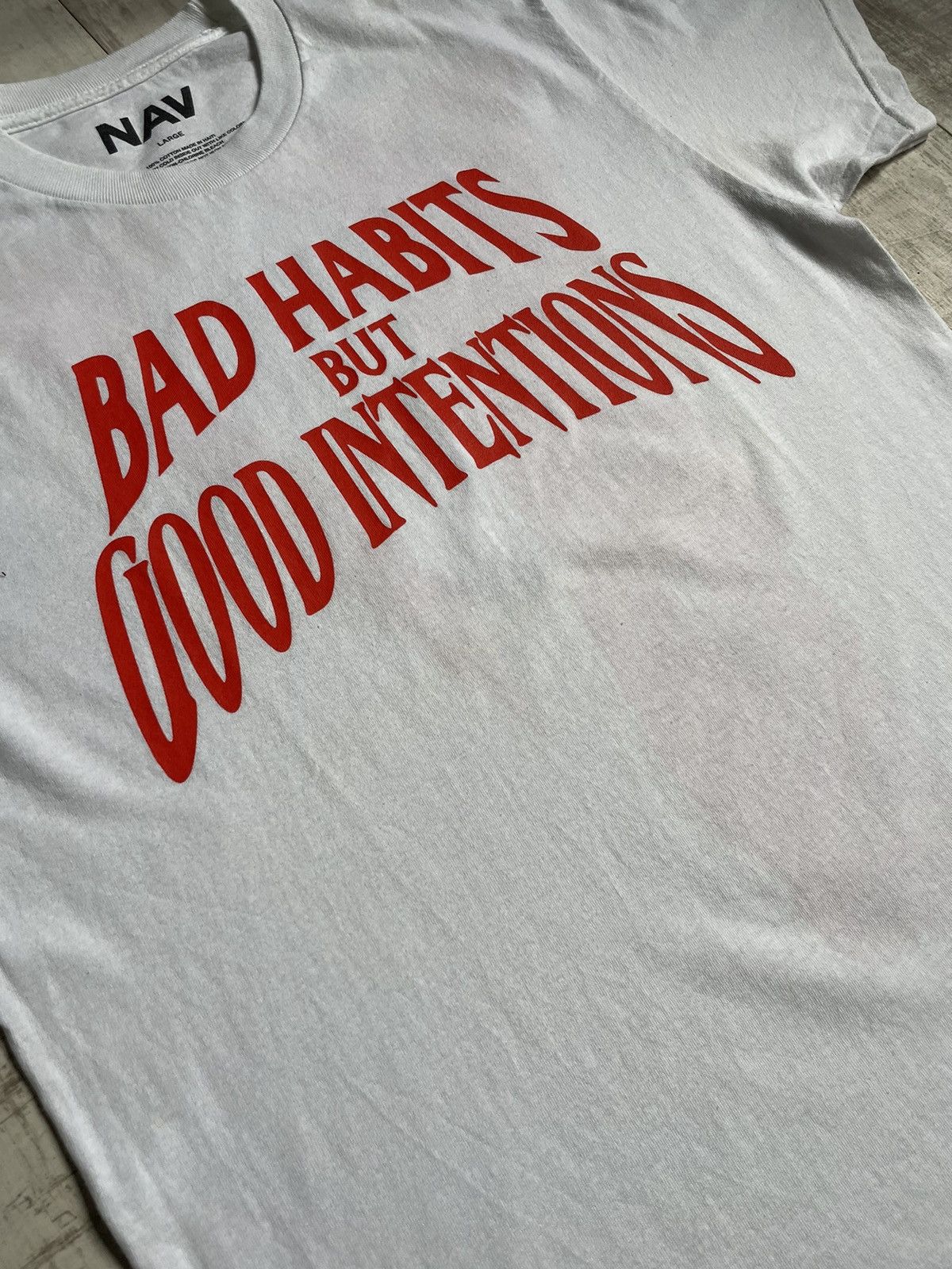 Vlone VLONE X NAV BAD HABITS GOOD INTENTIONS T SHIRT RARE Size US L / EU 52-54 / 3 - 8 Thumbnail