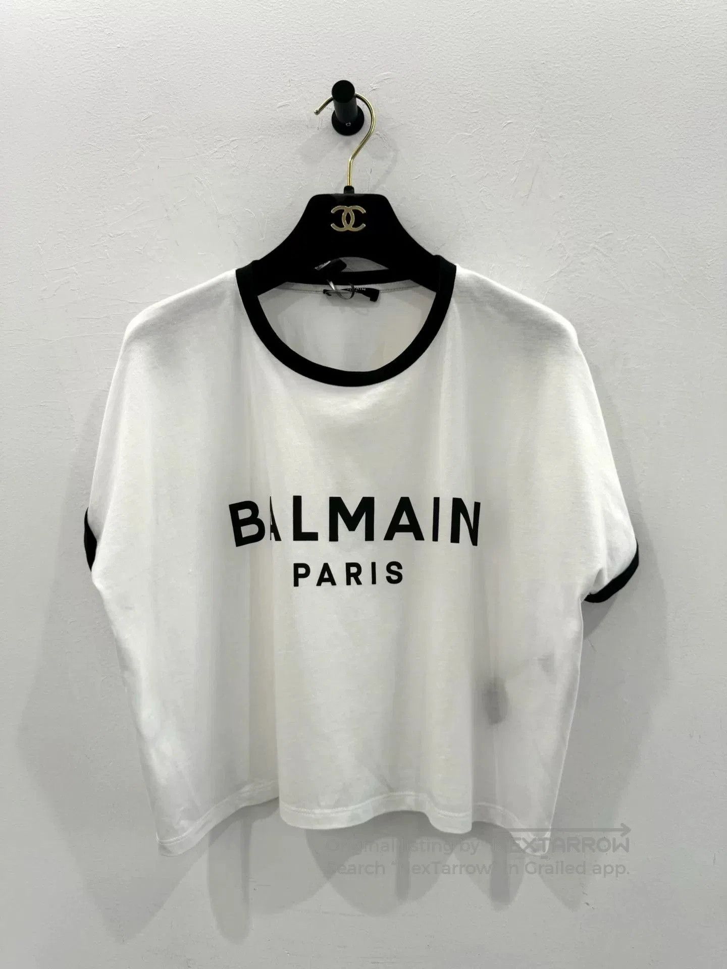 Balmain Balmain New Large Chest Logo White Tee. Size XS / US 0-2 / IT 36-38 - 1 Thumbnail