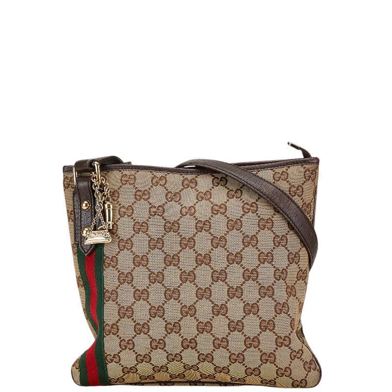 Gucci Gucci Gucci GG Canvas Leather Shoulder Bag 144388 Canvas Crossbody Bag 144388 in Very Good Condition Size ONE SIZE - 1 Thumbnail