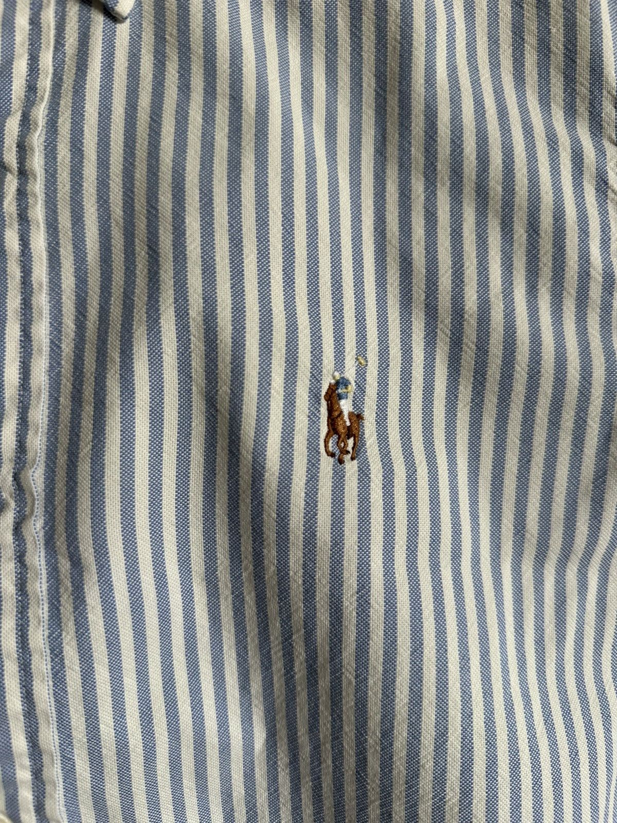 Polo Ralph Lauren Polo Ralph Lauren Blue Striped Oxford Shirt / Custom Fit Size US S / EU 44-46 / 1 - 3 Thumbnail