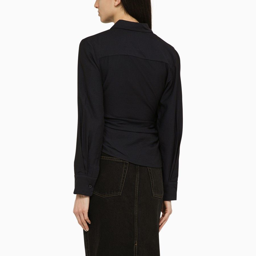 Jacquemus o1d2blof0824 Viscose Bahia Shirt in Black Size S / US 4 / IT 40 - 3 Thumbnail