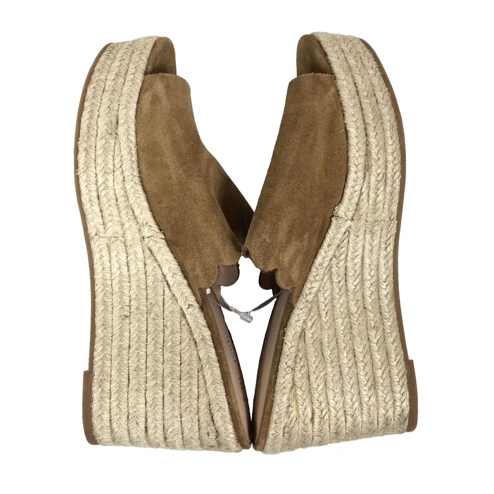 Vintage KATE SPADE Toby Espadrille Wedge Brown Suede Size 8.5 New Scalloped Platform Heel Wedges Size US 9 / IT 39 - 7 Thumbnail