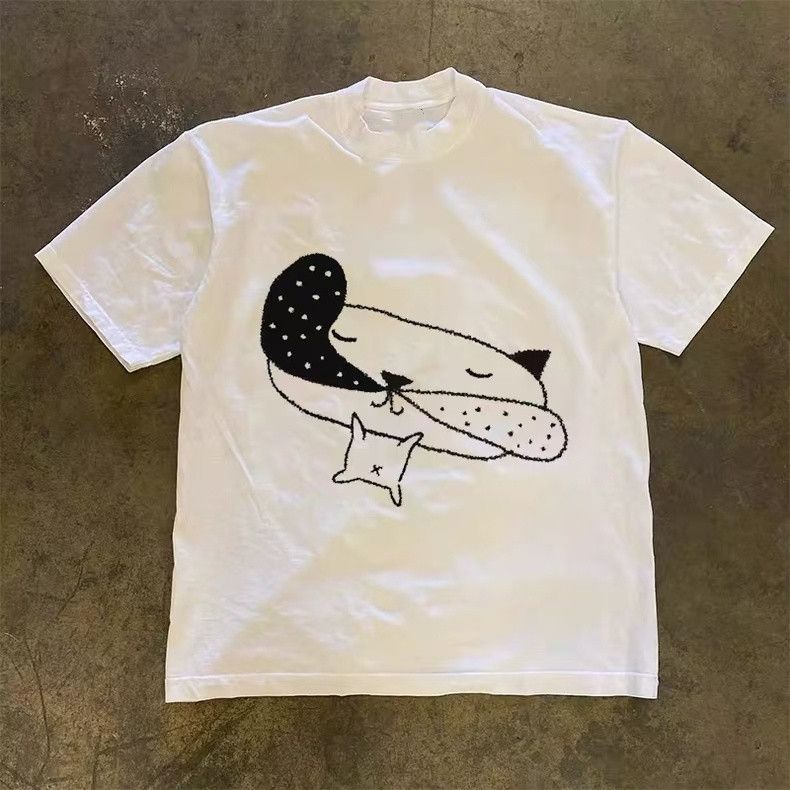Japanese Brand White casual retro puppy print t-shirt Size US M / EU 48-50 / 2 - 1 Thumbnail