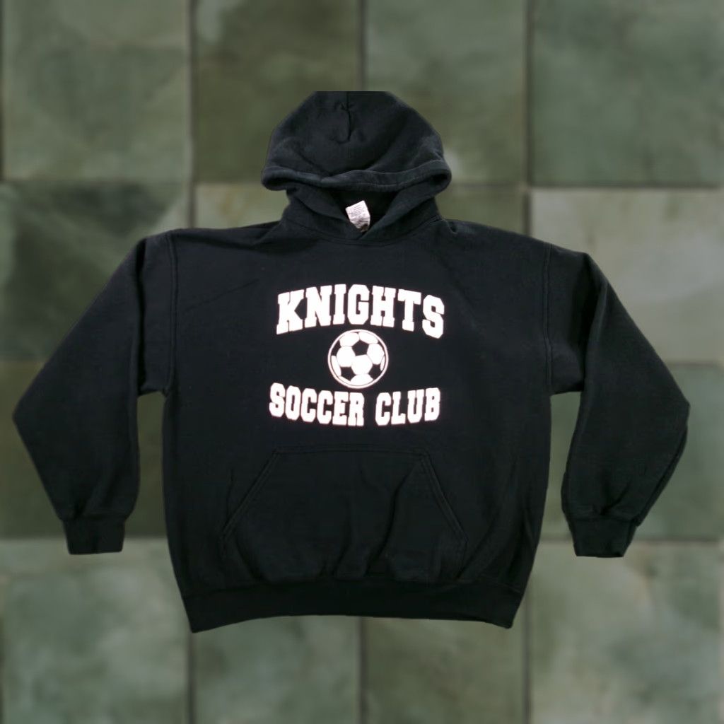 Gildan VINTAGE Gildan Hoodie Men Large Black Soccer Club Pullover 90s Classic Mens Size US L / EU 52-54 / 3 - 1 Thumbnail