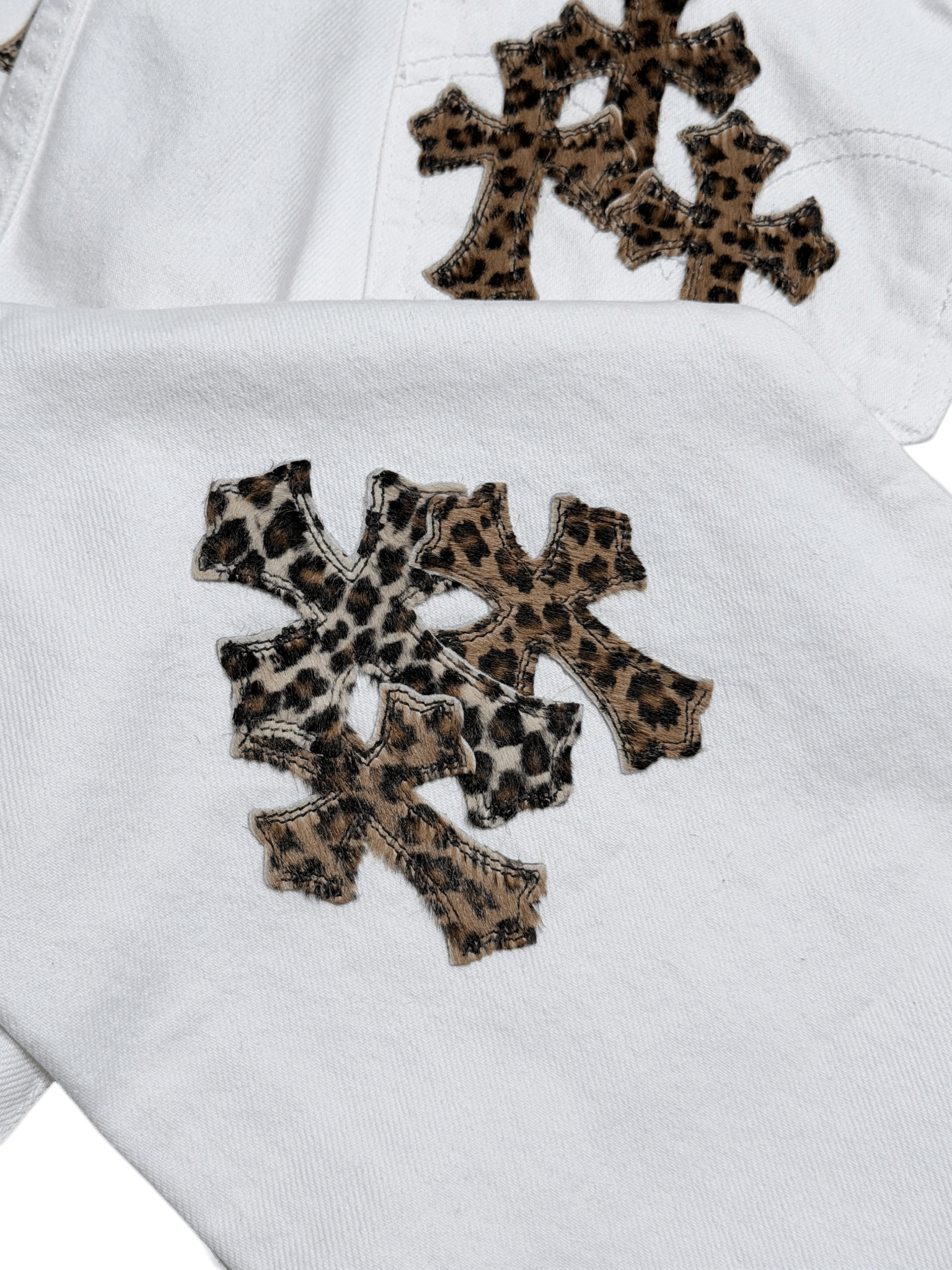 Chrome Hearts Cheetah Cross Patch Levi's Vintage White Jeans Size US 34 / EU 50 - 11 Thumbnail