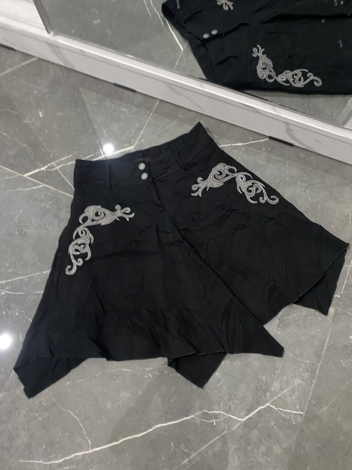 If Six Was Nine × Japanese Brand × Le Grande Bleu (L.G.B.) 💸BINDINGOFFER💸Chinho japanese tribal goa skirt asymmetrical Size 29" - 2 Thumbnail