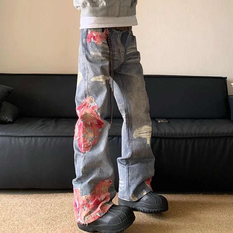 Japanese Brand × Jean × Vintage Micro Horn Printing Splicing Jeans Size US 33 - 4 Thumbnail