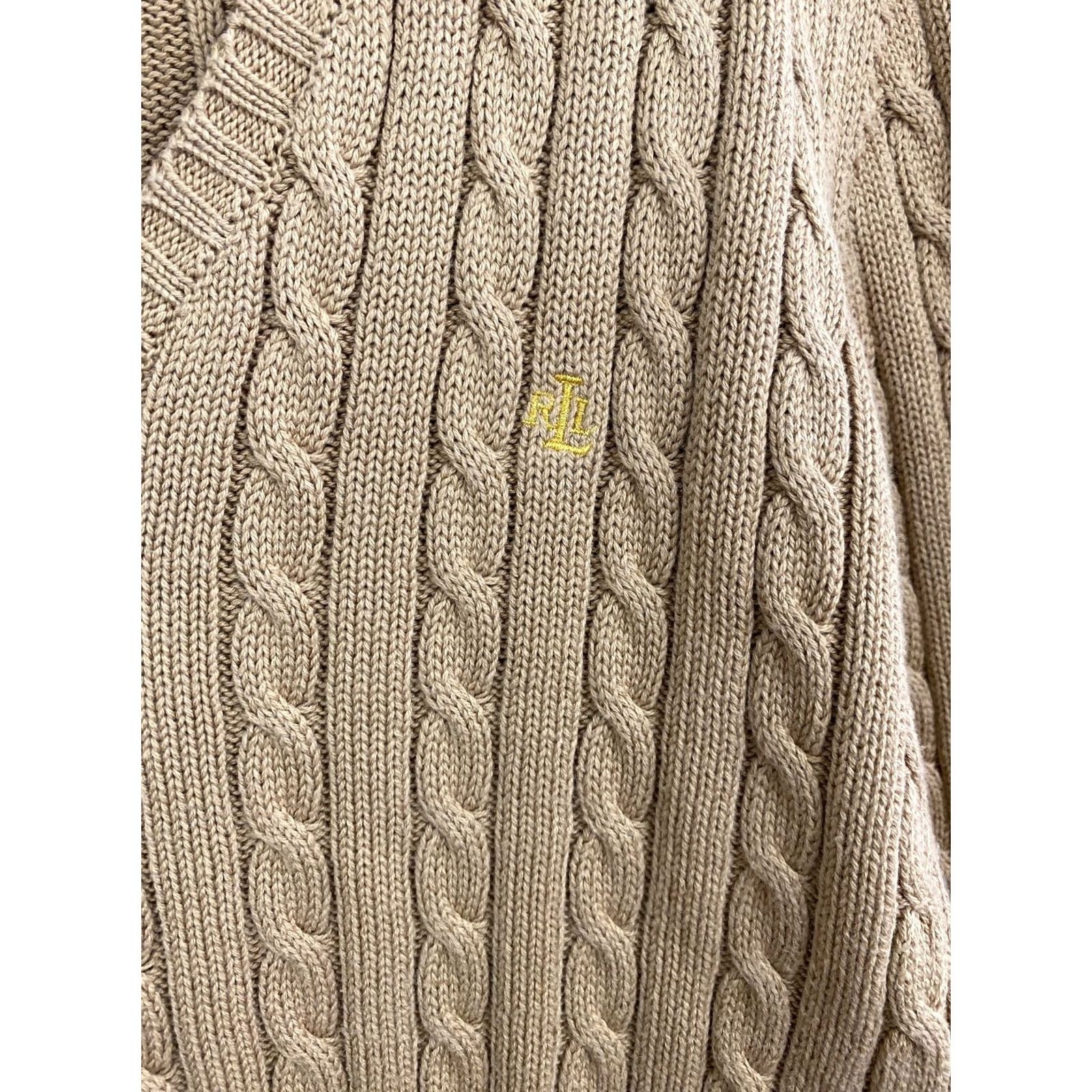 Ralph Lauren Ralph Lauren RLL Gold Logo Green Label Sweater Women Beige L Beige Logo Pullover Knit Neat Vintage Style (if applicable) Size L / US 10 / IT 46 - 4 Thumbnail