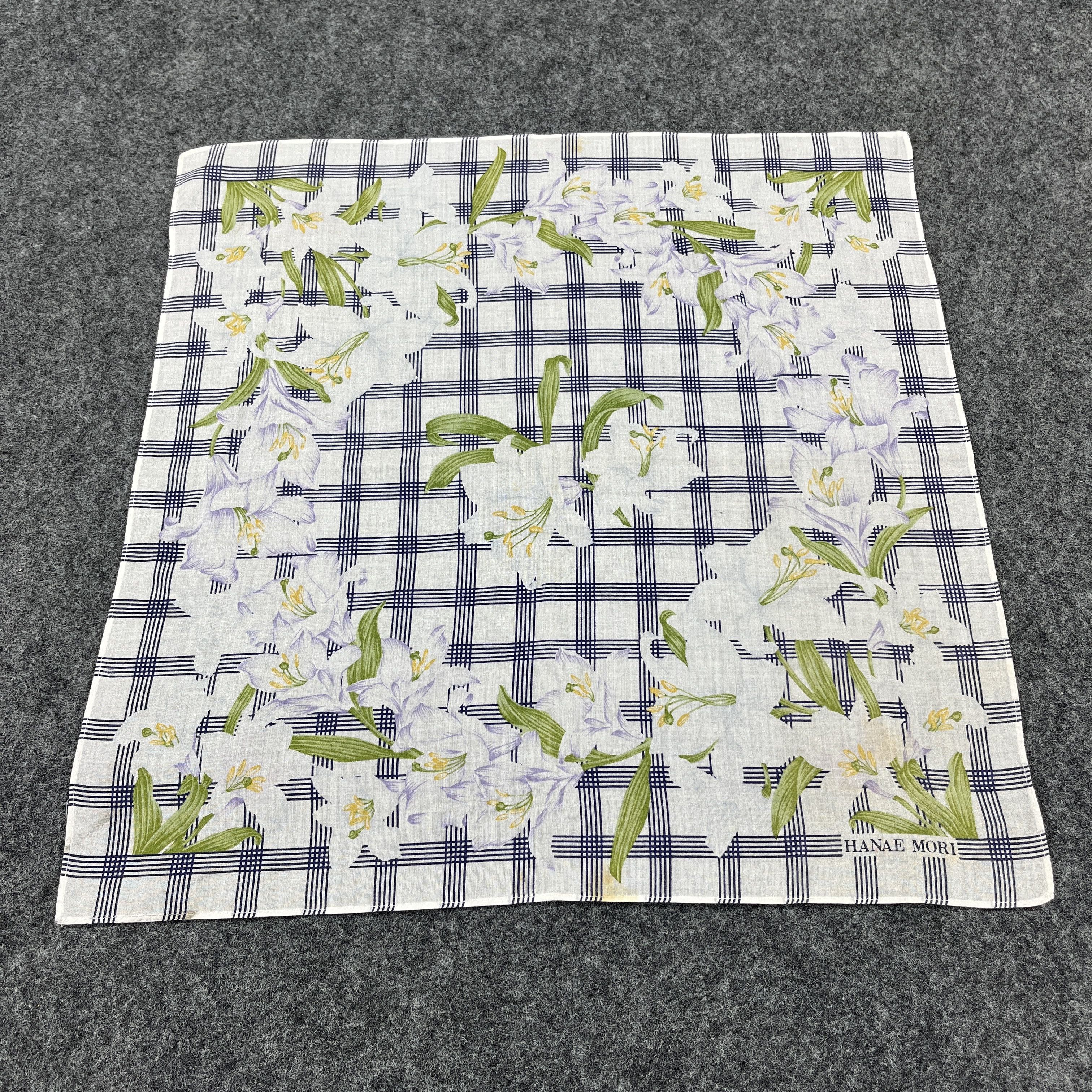Vintage HanaE MOri Bandana / Handkerchief / Neckerchief B274 Size ONE SIZE - 8 Thumbnail