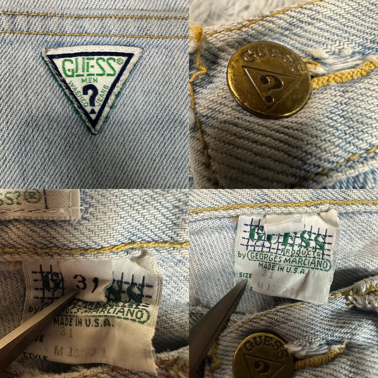 Guess GUESS Jeans 28 x 33 Light Wash High Rise 5-Pocket Denim Relaxed Men Shirt? Size US 28 / EU 44 - 8 Thumbnail