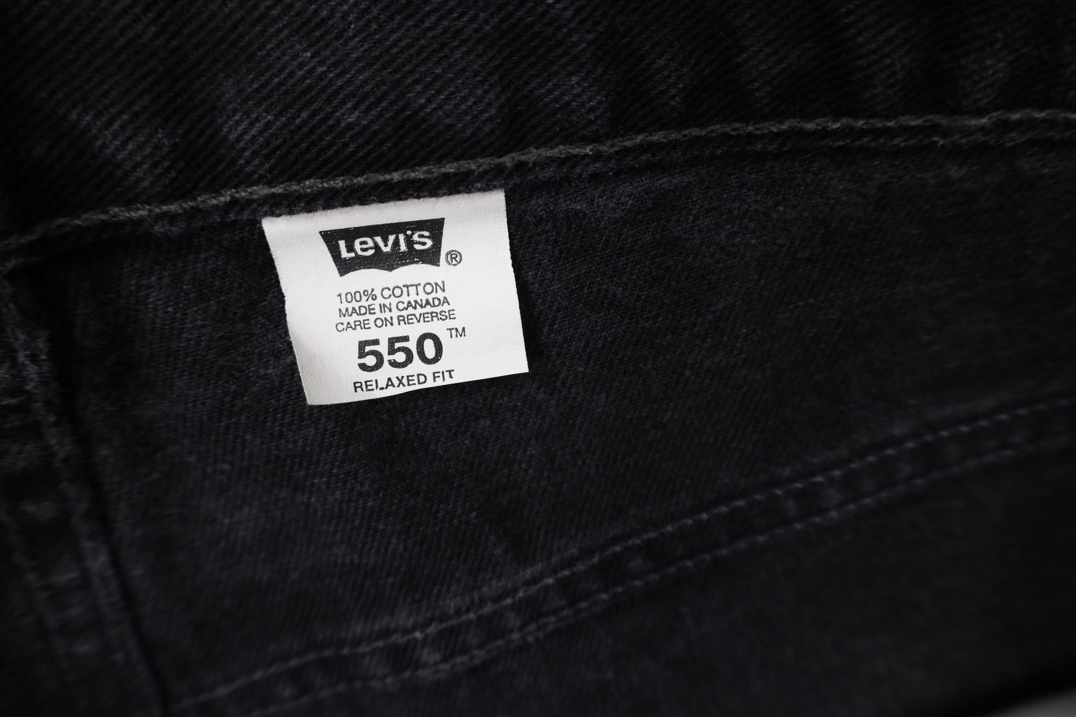 Levi's Vintage 90s Levis 550 Relaxed Tapered Leg Denim Jeans Black Size US 38 / EU 54 - 7 Thumbnail