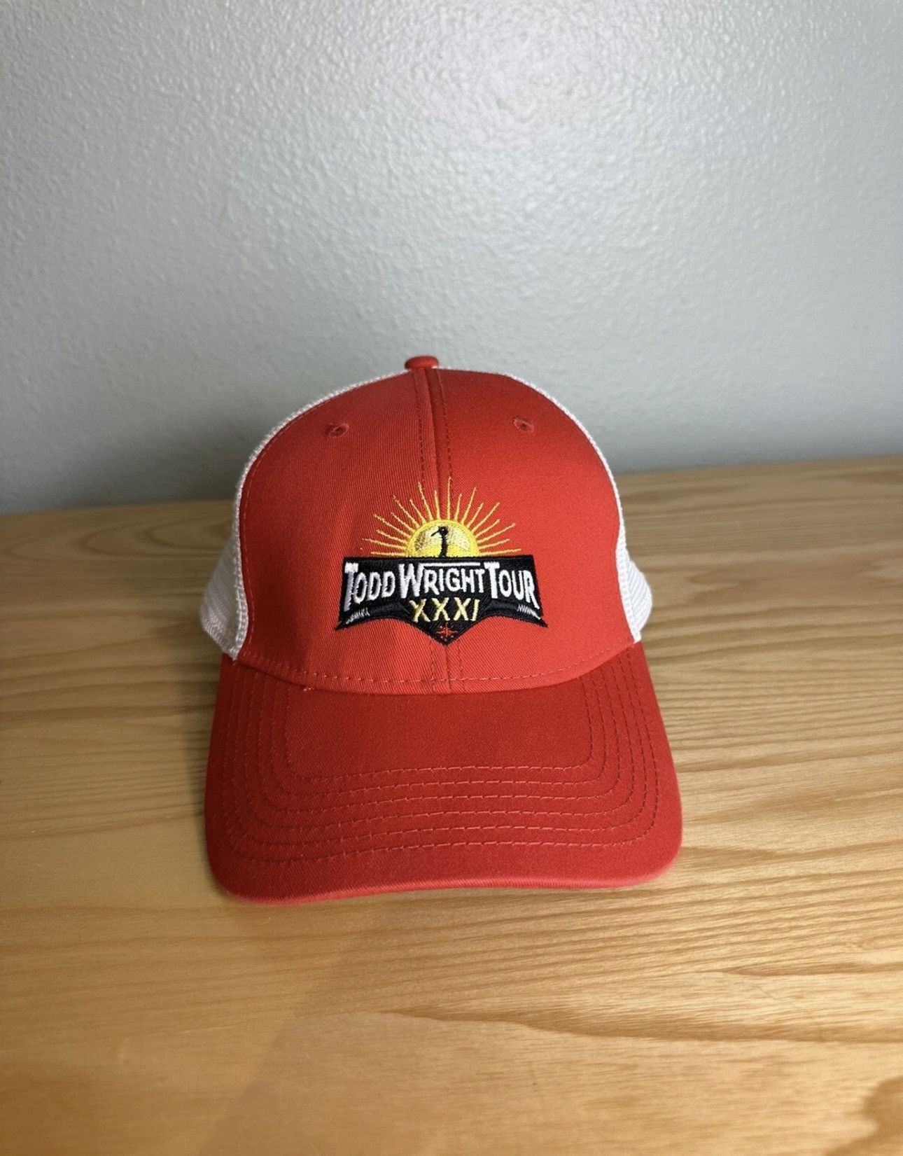 Band Tees × Vintage Todd Wright Tour XXXI Trucker Hat Red White Mesh Golf Cap Size ONE SIZE - 1 Thumbnail