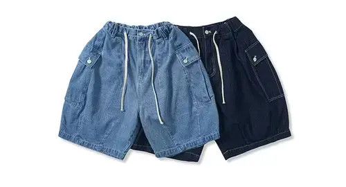 Jean 20SS Indigo Union Japan Medium Blue Denim Oversized Shorts Size US 33 - 4 Thumbnail