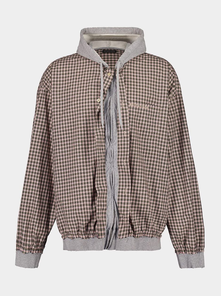 Balenciaga cut-up hooded shirt | Grailed