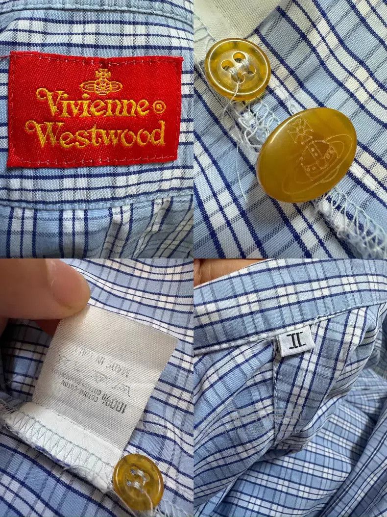 Vivienne Westwood Vivienne Westwood Blue and white checkered shirt Size M / US 6-8 / IT 42-44 - 9 Thumbnail
