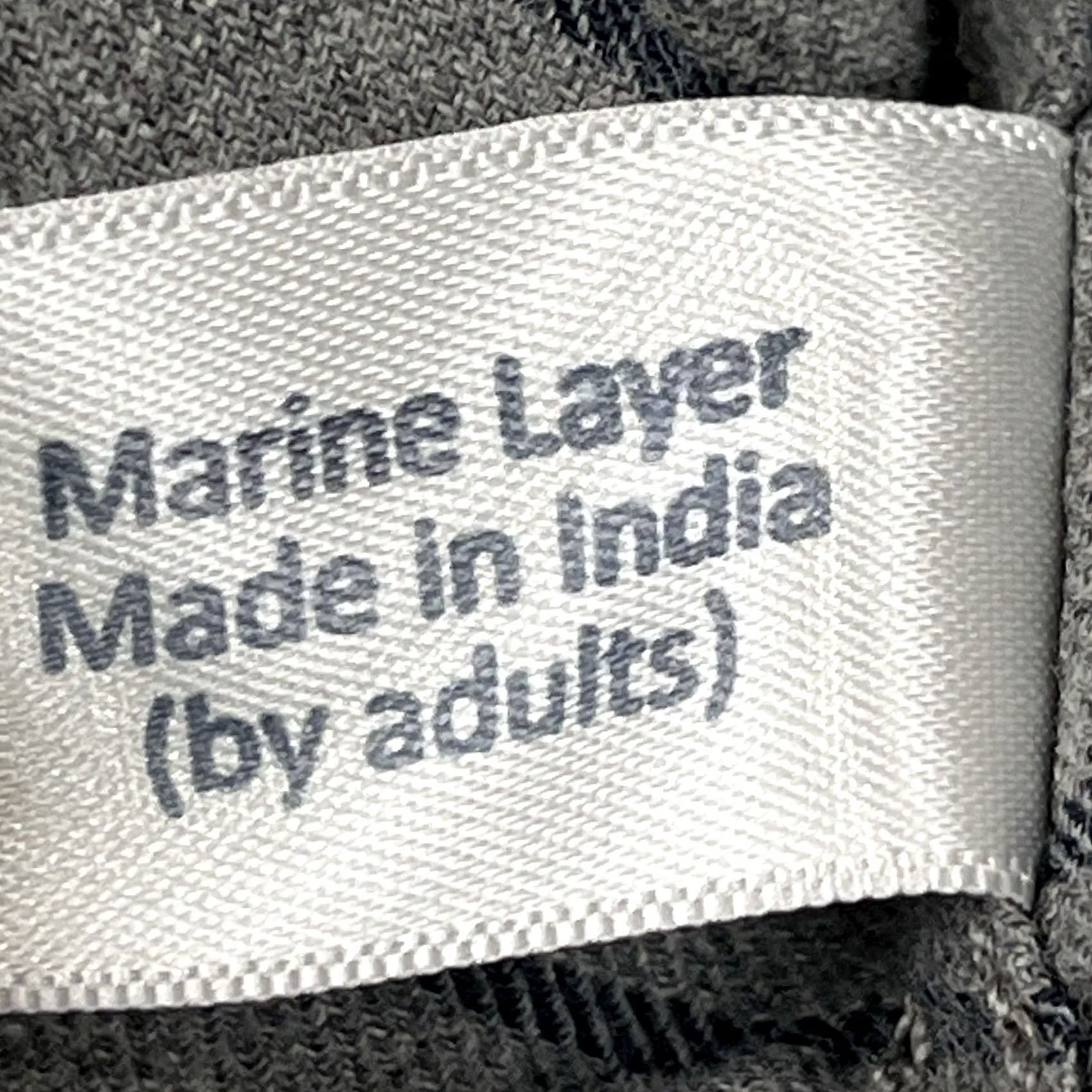 Marine Layer Marine Layer Button-Up Shirt Lightweight Cotton Blue Gray Stripes Long Sleeve Men LG Size US L / EU 52-54 / 3 - 5 Thumbnail