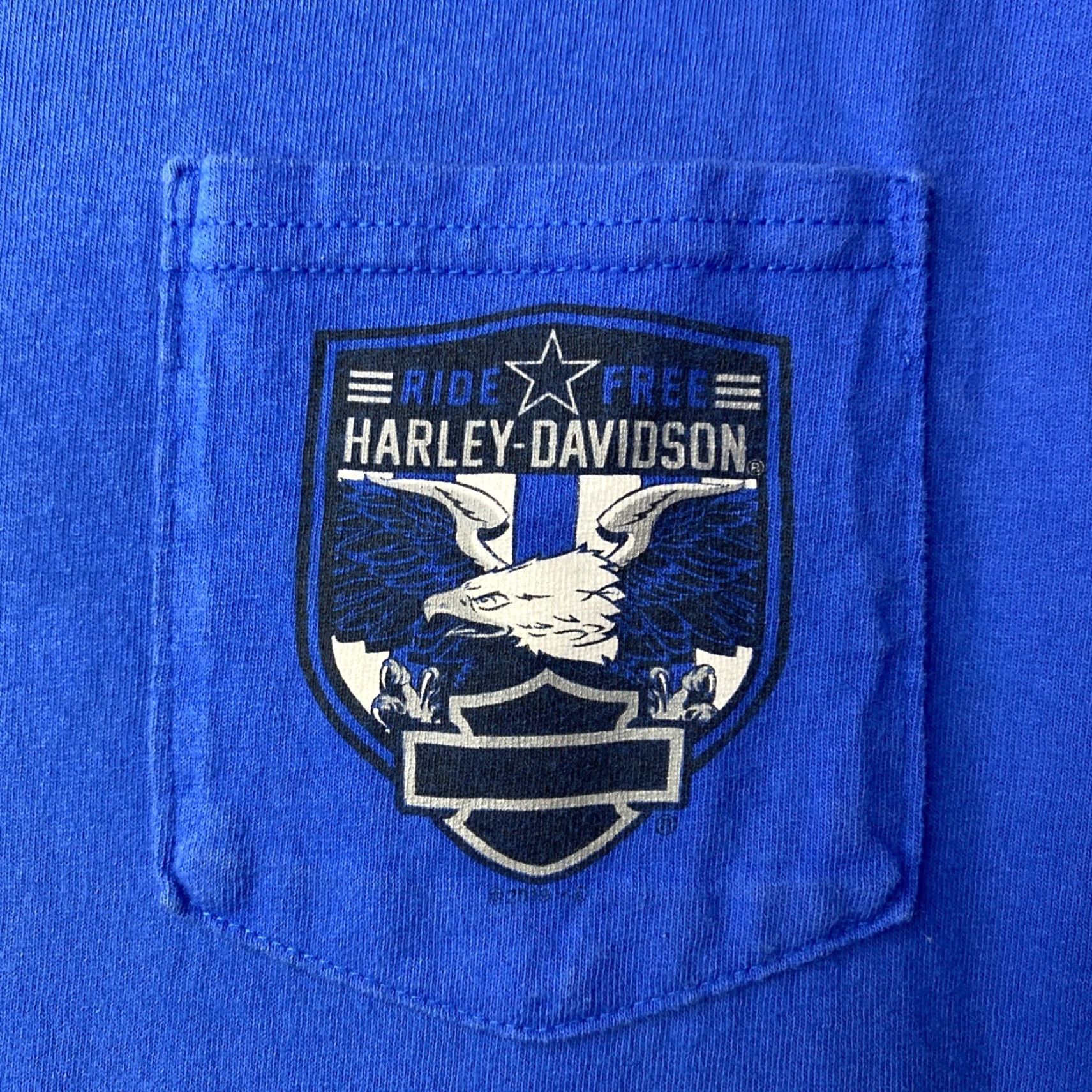 Harley Davidson VINTAGE Harley-Davidson T Shirt Moose Head Y2K Pocket Tee XL Blue Mens XLT Big & Tall Size US XL / EU 56 / 4 - 6 Thumbnail