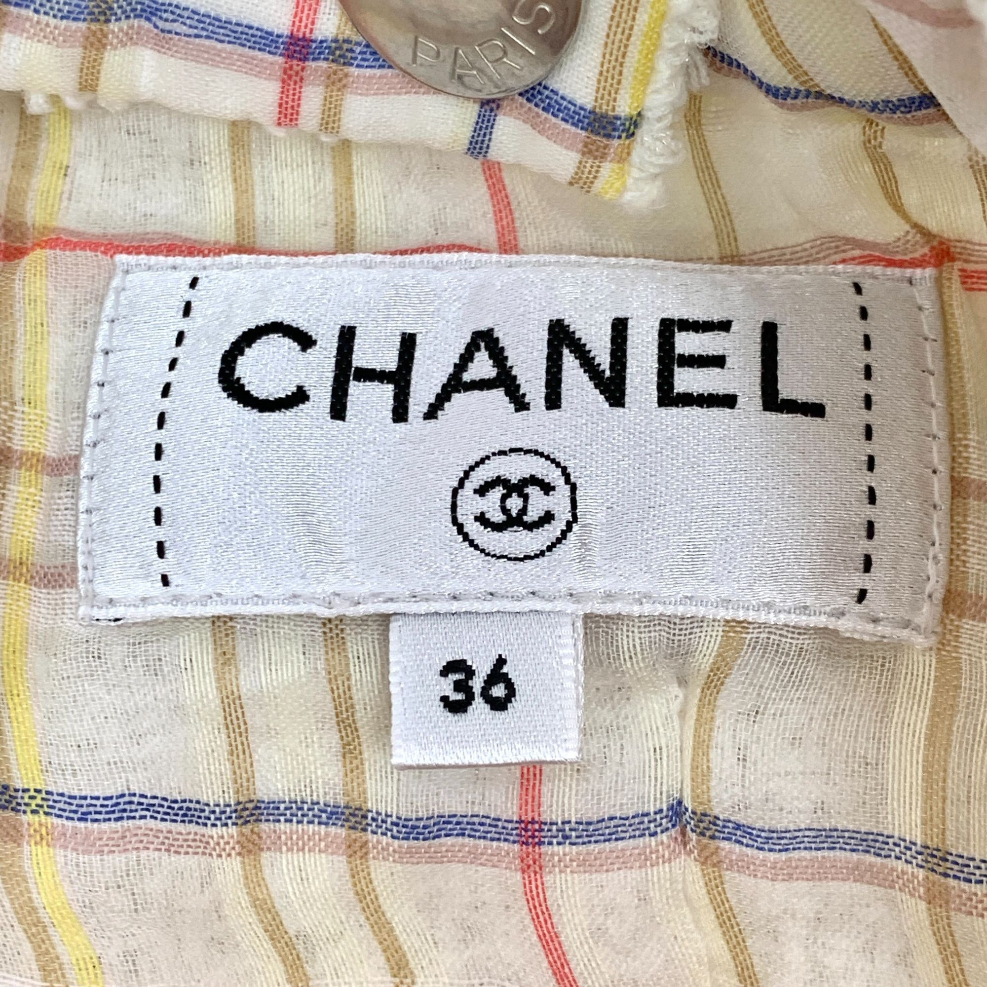 Chanel Chanel Beige Tweed A-Line Skirt With Front Pocket & Signatur Size 38" / US 16 / IT 52 - 2 Thumbnail