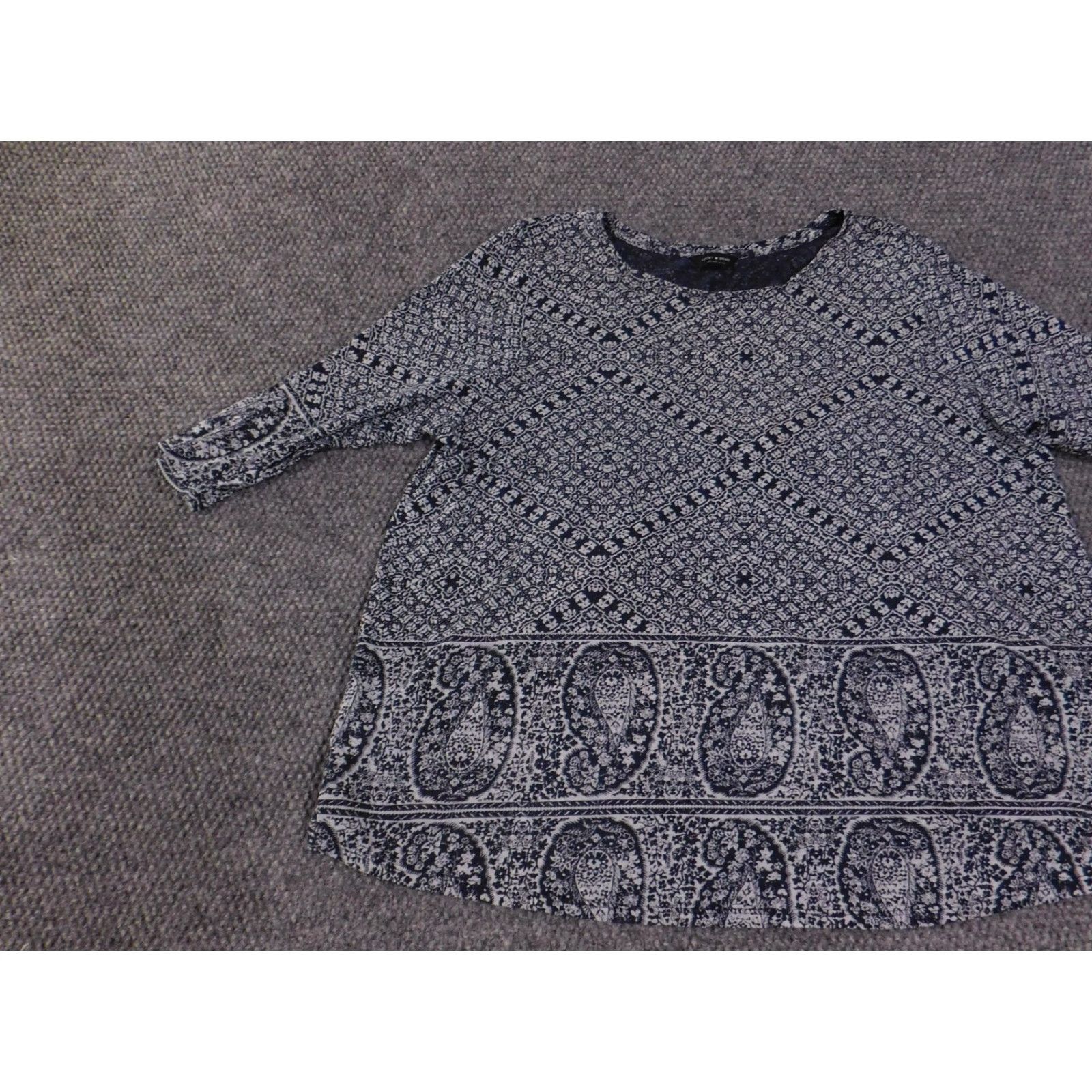 Lucky Brand Lucky Brand Blouse Womens Medium Blue Paisley Pattern Tunic 3/4 Sleeve Scoop Neck Size M / US 6-8 / IT 42-44 - 4 Thumbnail