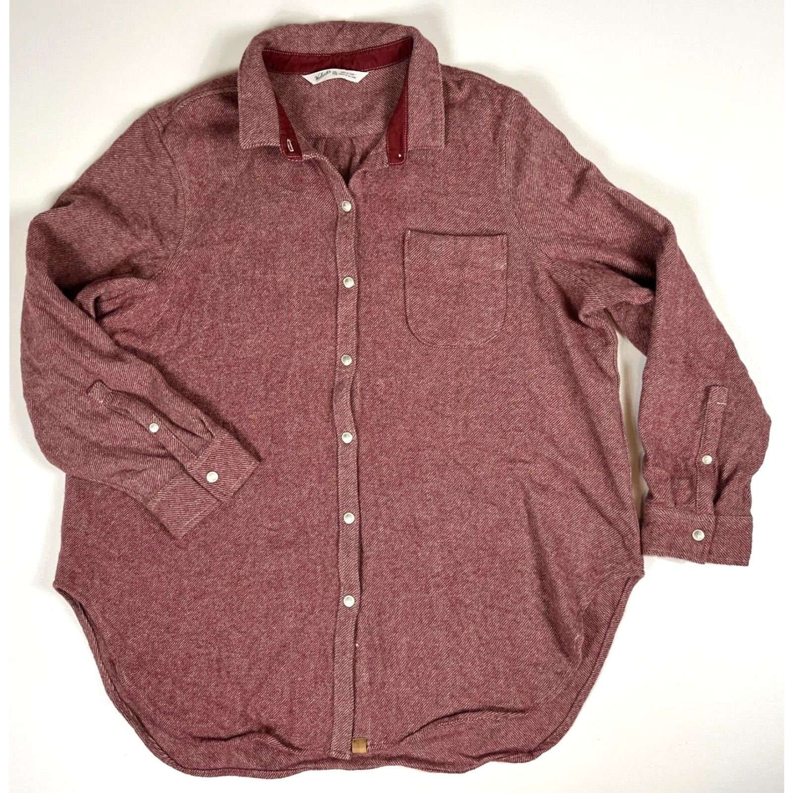Vintage Woolrich Women's Snap Front Shirt 2XL Wool Pink Red Casual Long Sleeve Collared Button-Up Size XXL / US 16-18 / IT 52-54 - 2 Thumbnail