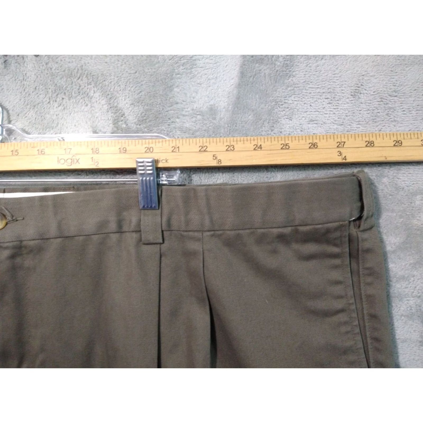 Vintage Oak Hill Pants Mens 58x30 Green Chino Tapered Pleated Comfort Waist Cotton Front Pocket Slash Pocket Size US 42 / EU 58 - 3 Thumbnail