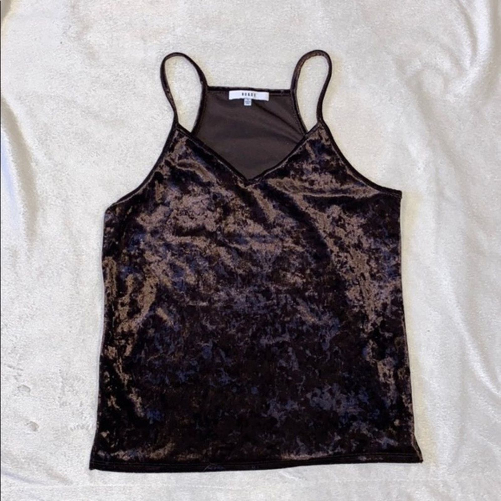 Other Ro&De Dark Brown Velvet V-Neck Tank Top | Sz S Size S / US 4 / IT 40 - 2 Thumbnail