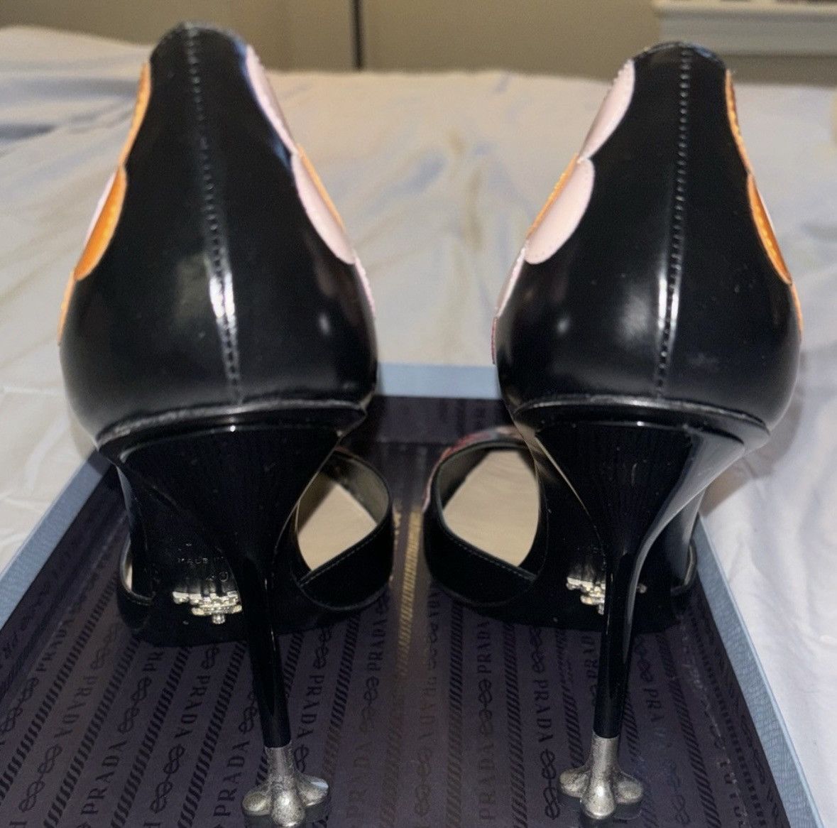 Prada Prada Spazzolato Fior Floral Heels Size US 10 / IT 40 - 4 Thumbnail