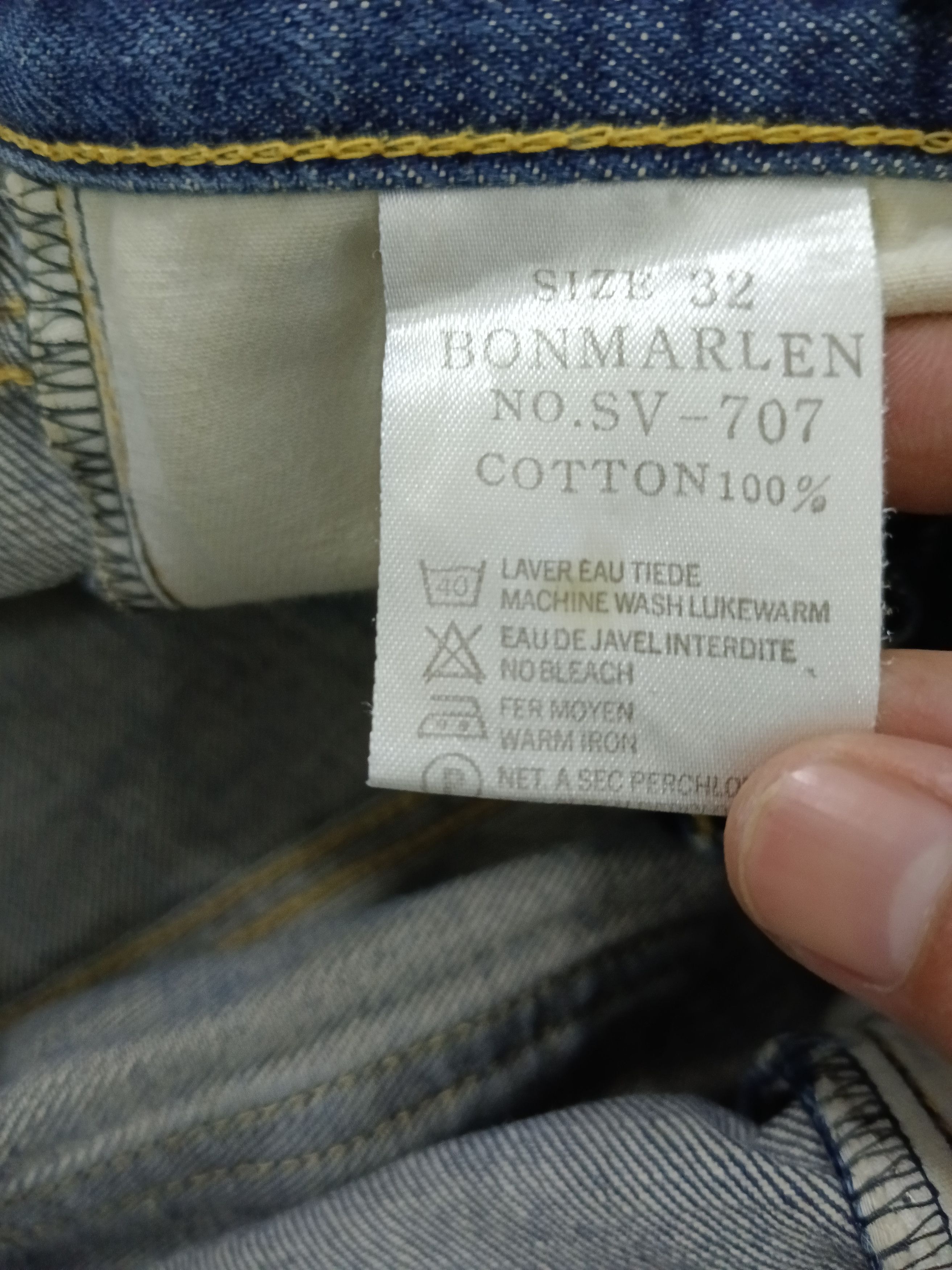 Vintage DISTRESSED 90s VINTAGE BONMARLEN SELVEDGE DENIM PANTS Size US 31 - 9 Thumbnail