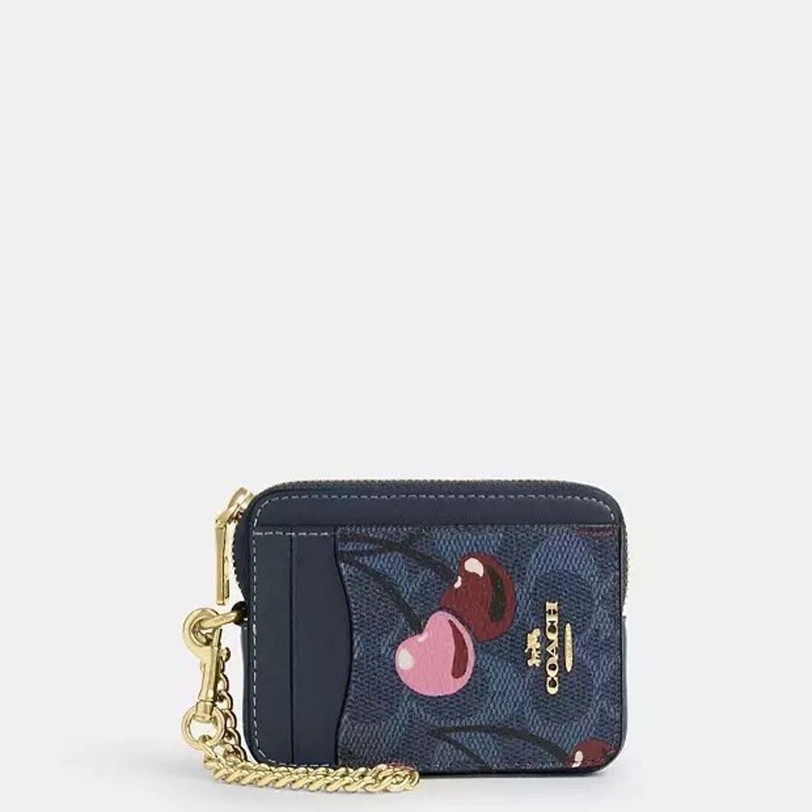 Coach NWT Coach Zip Card Case In Signature Canvas Cherry CZ468 Size ONE SIZE - 6 Thumbnail