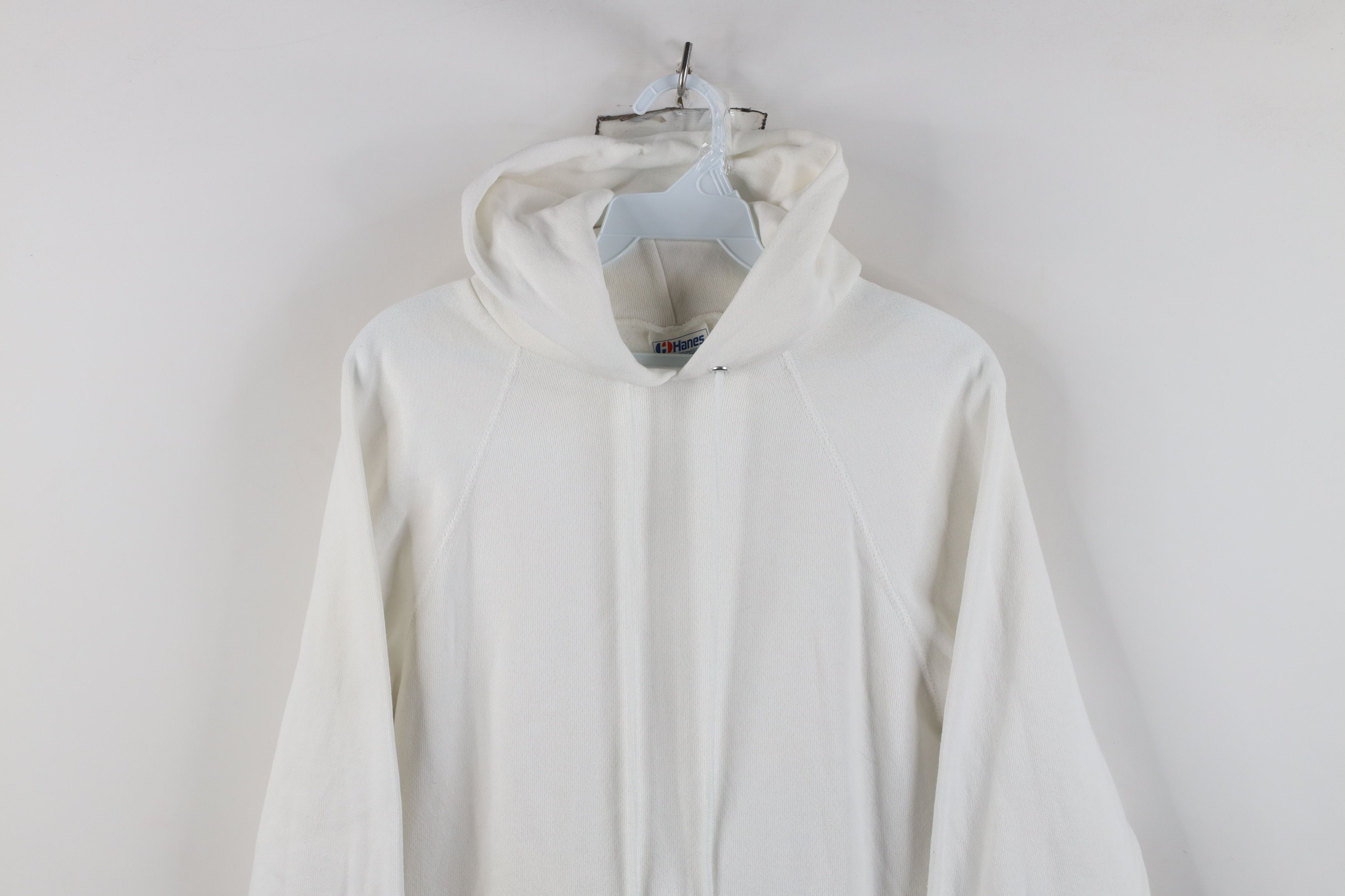 Hanes Vintage 80s Hanes Hoodie Sweatshirt White Streetwear USA Size US M / EU 48-50 / 2 - 2 Thumbnail