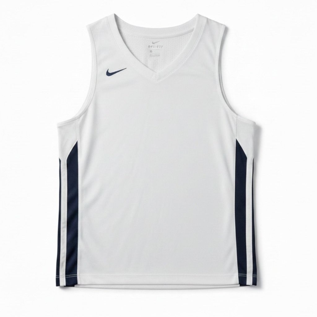 Nike Nike Perforated White Blue Side Stripe Men's XL Jersey Size US XL / EU 56 / 4 - 1 Thumbnail
