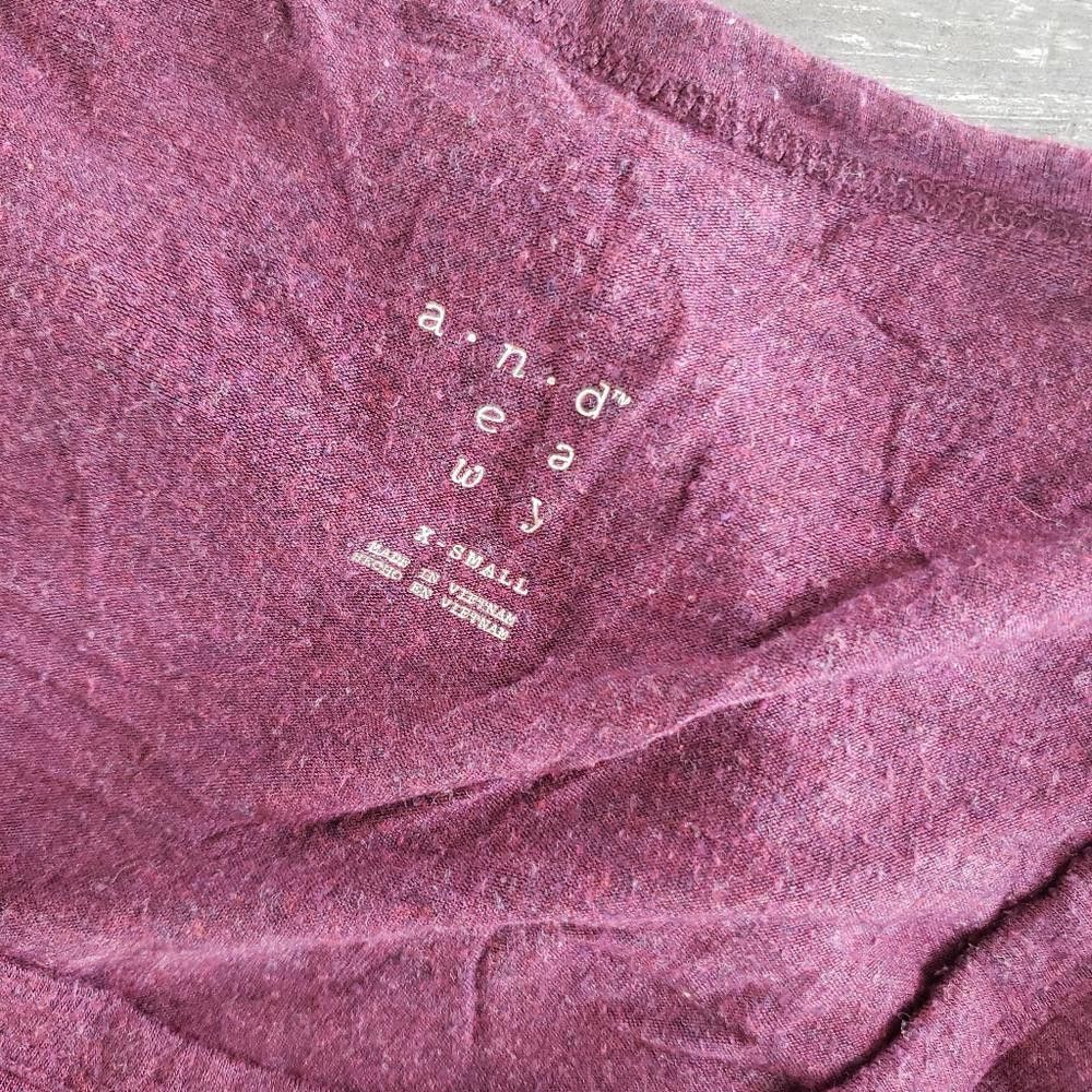 Designer Dark Burgundy Basic A.N.D. Short Sleeve Size XS / US 0-2 / IT 36-38 - 6 Thumbnail