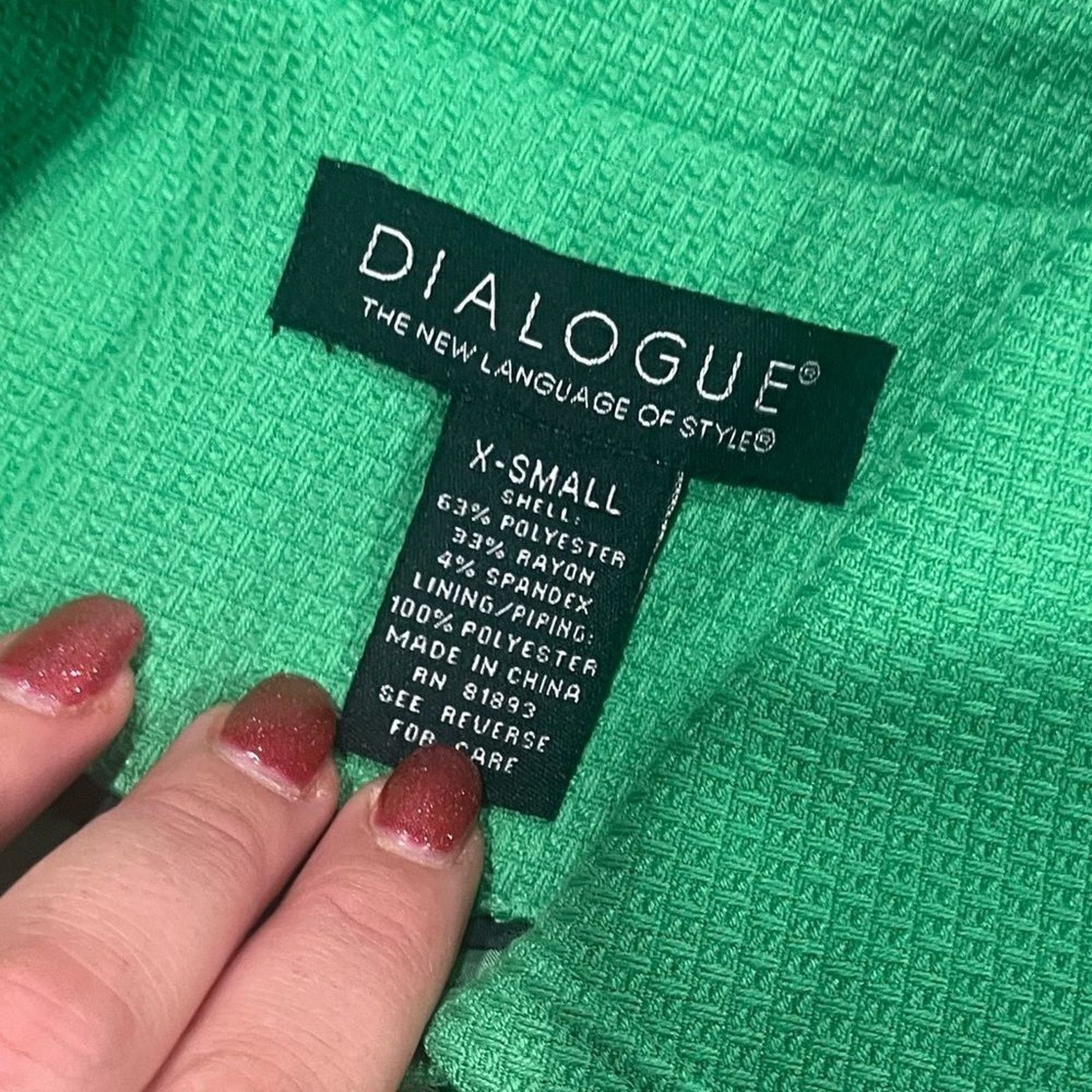 Vintage Dialogue Kelly Green Pea Coat Button Front Collared Size XS Size XS / US 0-2 / IT 36-38 - 5 Thumbnail