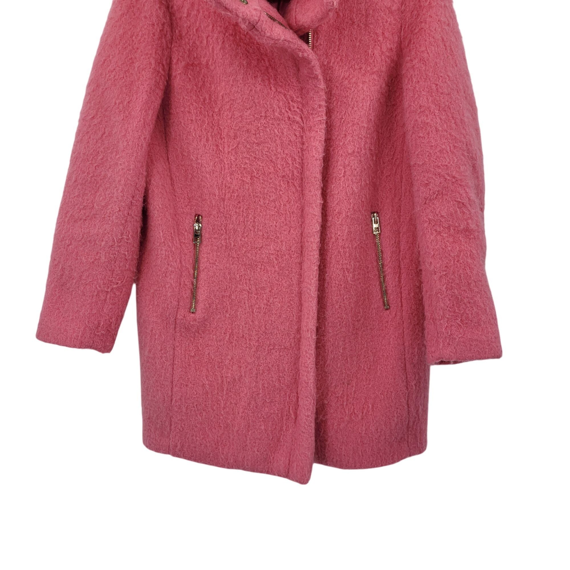 H&M H&M Womens Bubble Gum Pink Wool Oversized Coat 6 Barbiecore Size S / US 4 / IT 40 - 5 Thumbnail