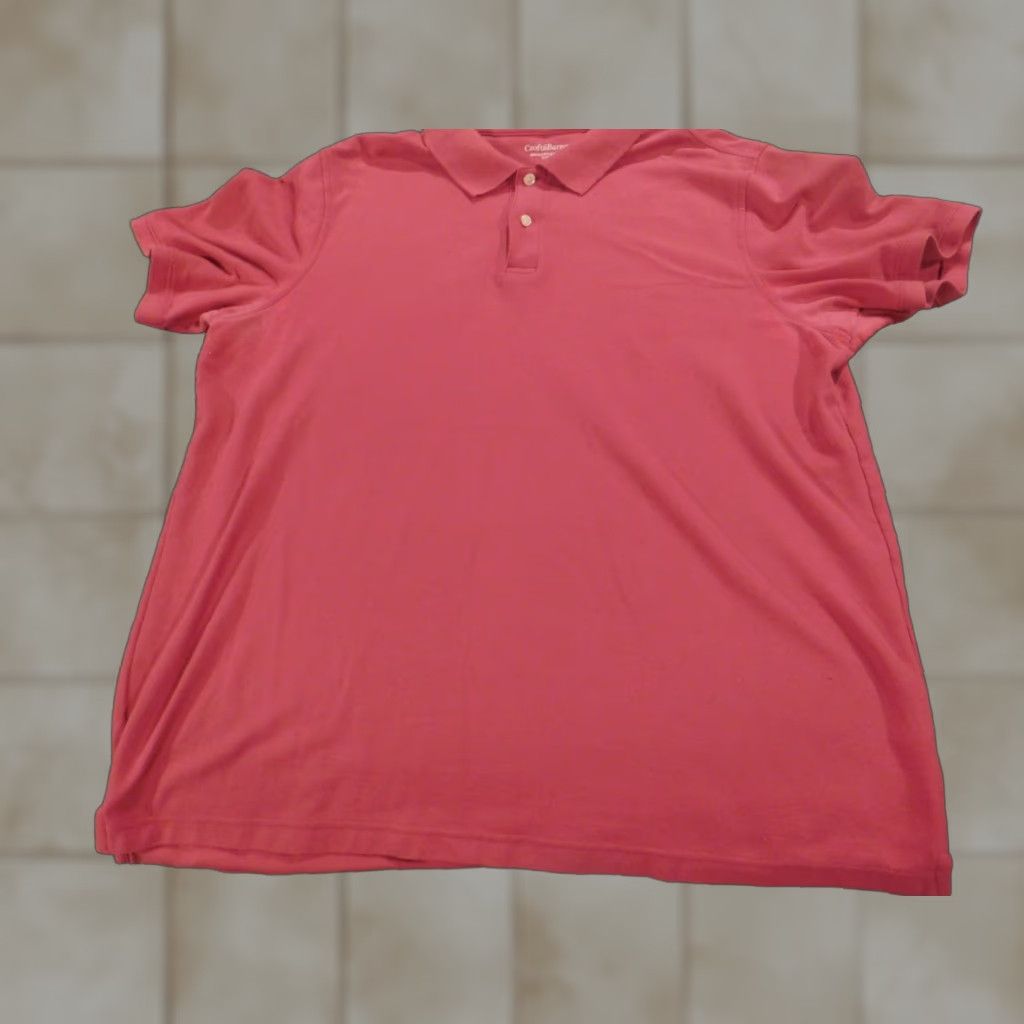 Croft & Barrow Croft & Barrow Polo Shirt XL Pink Slim Fit Button Short Sleeve Knit Cotton Men Regular Golf Logo Size US XL / EU 56 / 4 - 1 Thumbnail