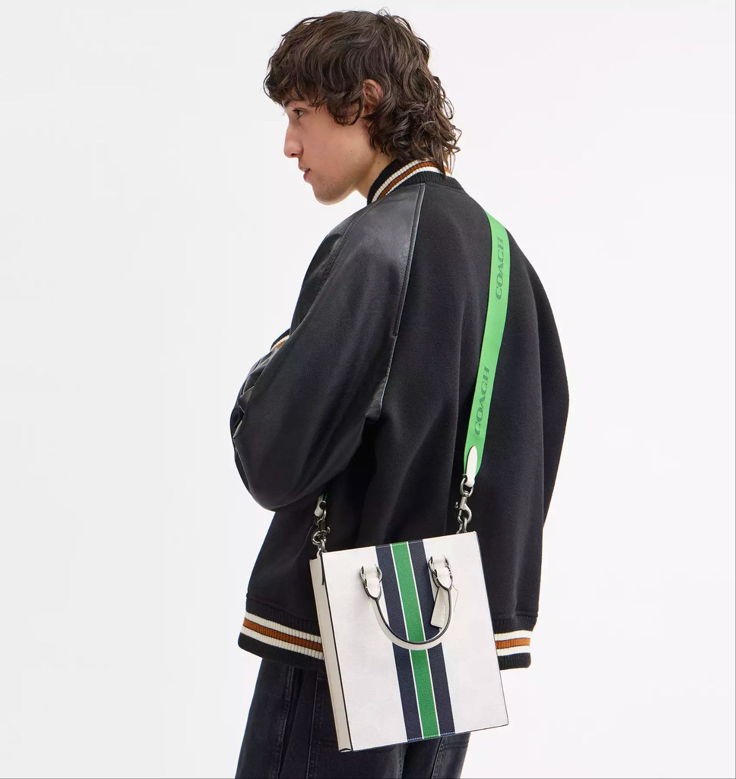 Coach Dylan Tote Bag In Signature Canvas With Varsity Stripe CBI38 Size ONE SIZE - 10 Thumbnail