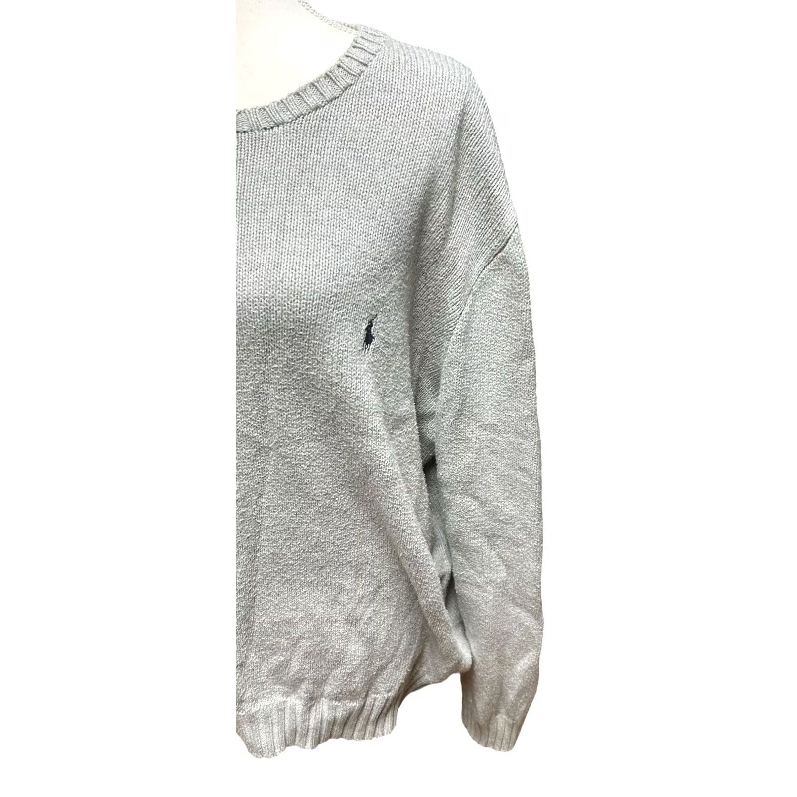 Ralph Lauren Polo Ralph Lauren Women's Light Gray Knitted Sweater XL Long Sleeve Pullover Size XL / US 12-14 / IT 48-50 - 3 Thumbnail