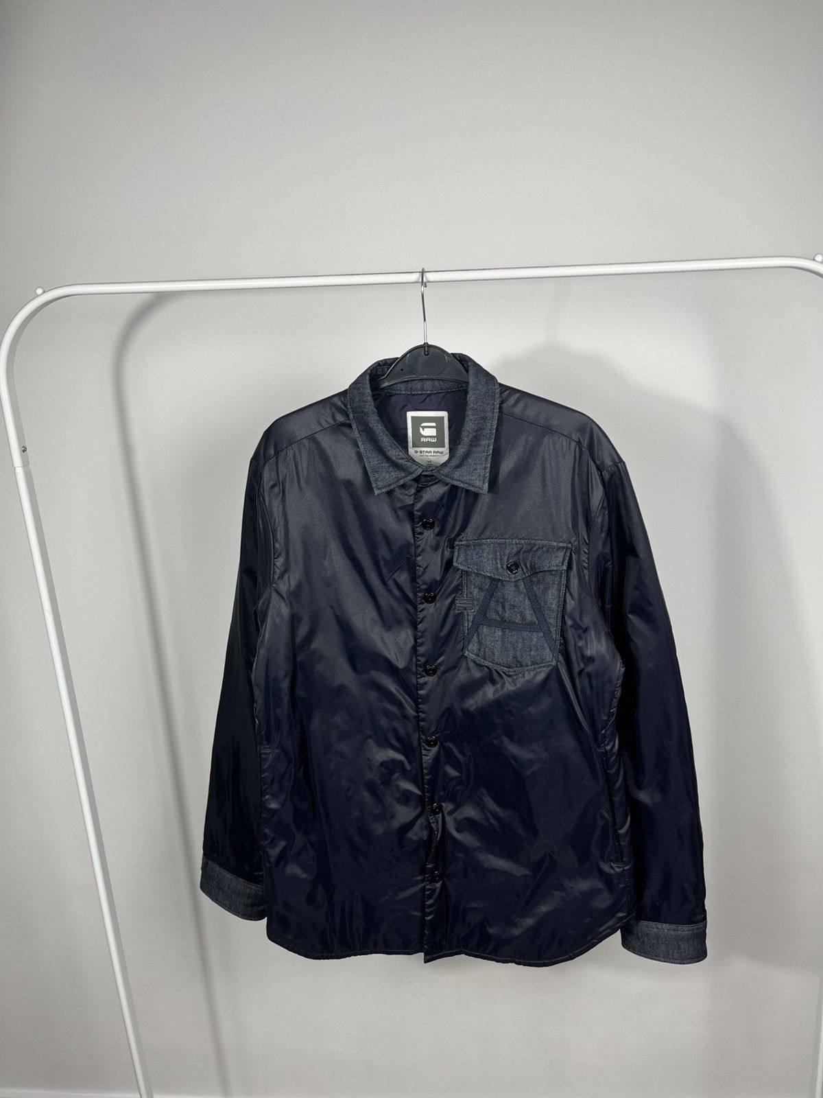 G-Star G-Star RAW Quilted Overshirt Jacket Navy Blue Size L Size US L / EU 52-54 / 3 - 6 Thumbnail