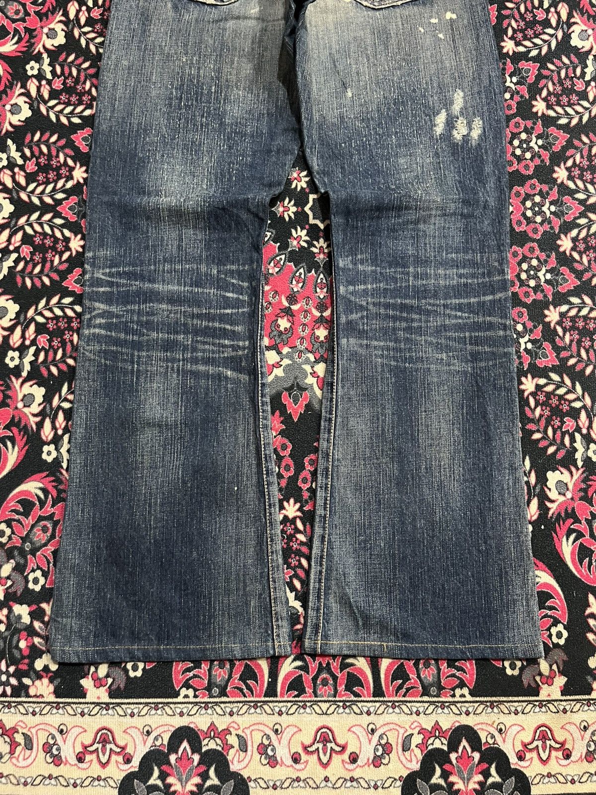 If Six Was Nine Edwin 503 Sashiko Pocket Studded Skull Painting Flare Jeans Size 28" / US 6 / IT 42 - 10 Thumbnail