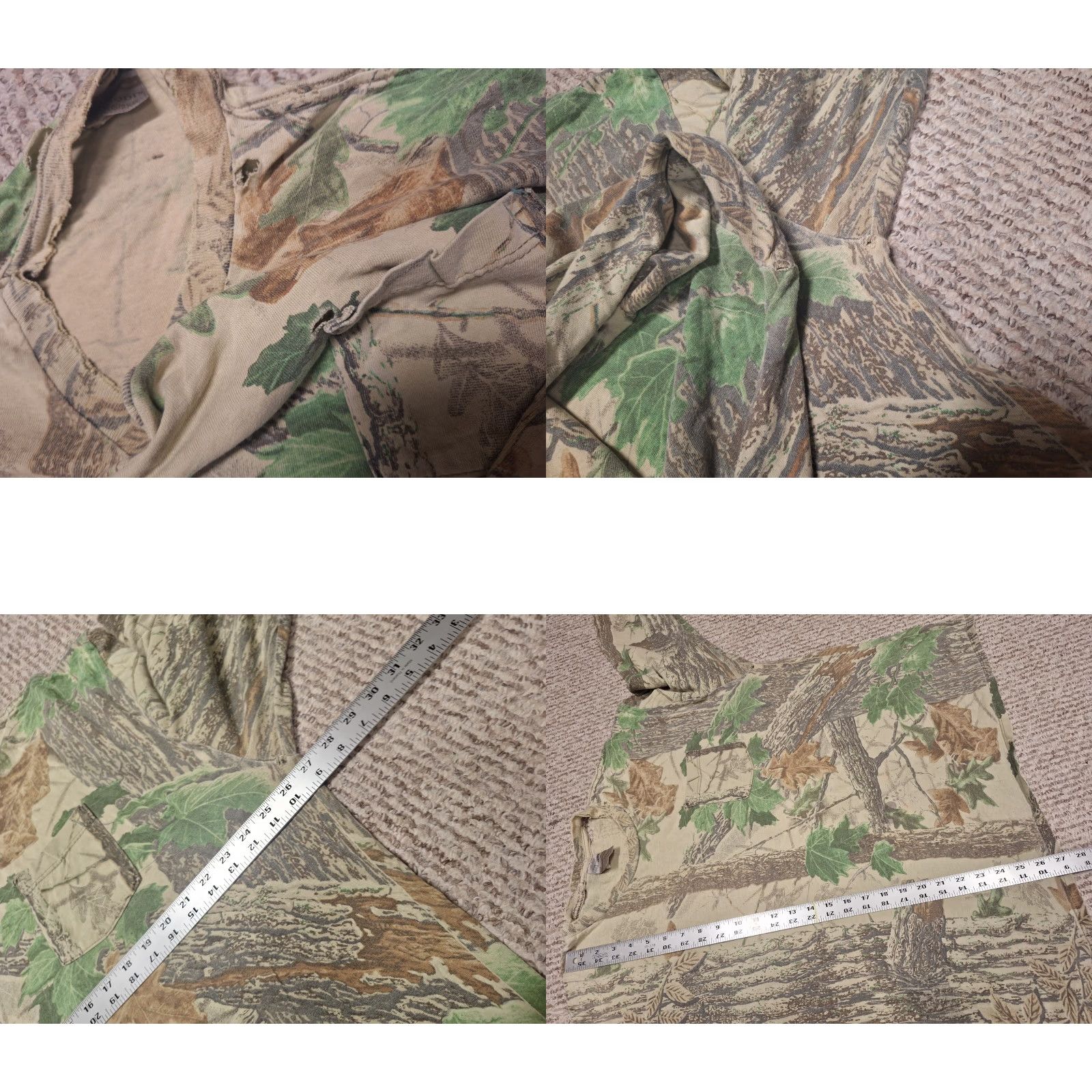 Jerzees VINTAGE Jerzees Realtree Camouflage Distressed Pocket Hunting Shirt 2XL Grunge Men Long Sleeve T-Shirt Green 90s Outdoor Pockets Mens Size US XXL / EU 58 / 5 - 8 Thumbnail